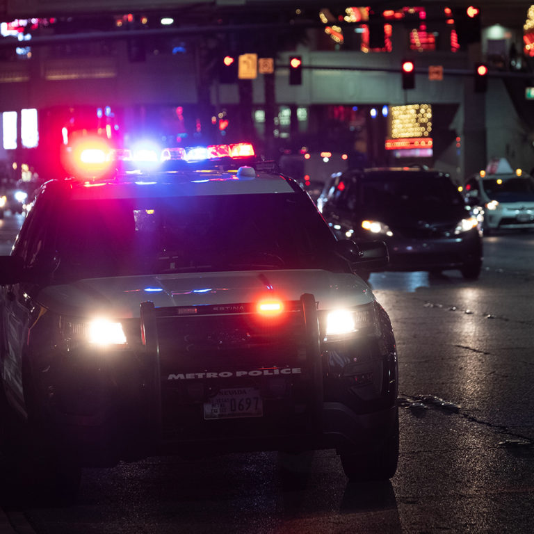 police car at night