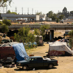 View,Of,A,Homeless,Encampment,In,Stockton,,California,,Usa.