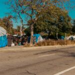 A,Street,In,La,With,Unhoused,People,Tents,,Crisis,In