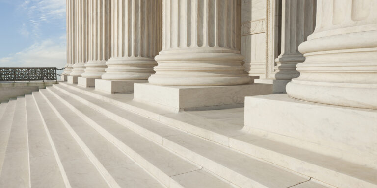 Steps and pillars of the Supreme Court building in Washington DC