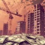 dgbeig housing construction on top of piles of money