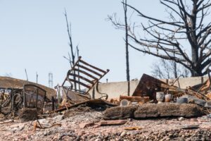 Aftermath,Of,Wildfire,Damage,In,Residential,Neighborhood,With,Complete,Destruction