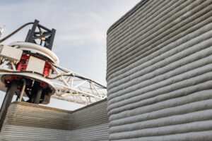 modern construction of 3D houses. printed house using a 3D printer