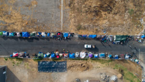 Homeless camp in Sacramento California