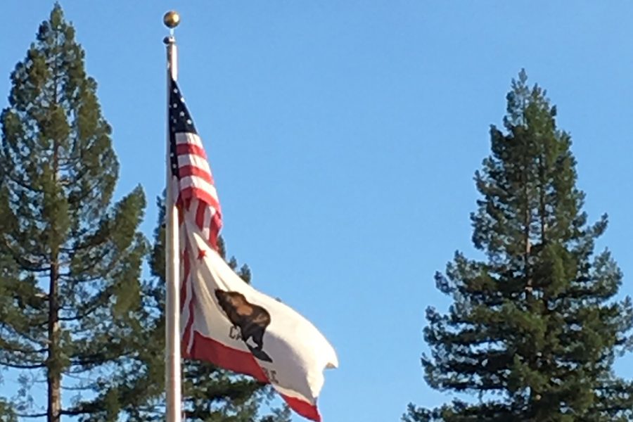 CA AND AMERICAN FLAG