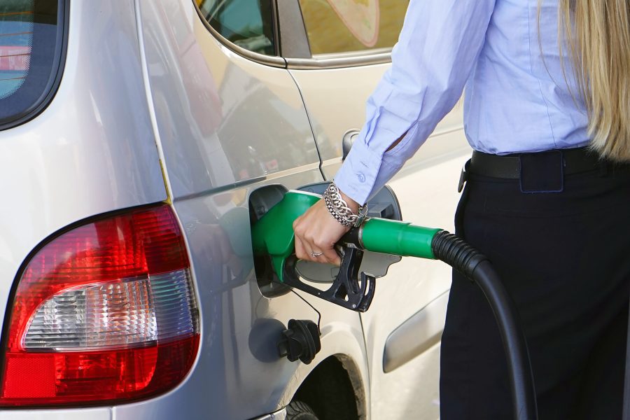 Closeup refuel gasoline in gas-station