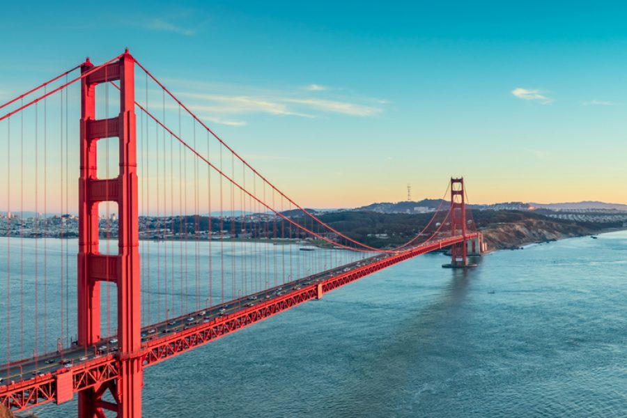 Golden Gate bridge, San Francisco California stock photo